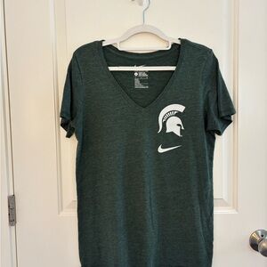 Nike Dark Green Michigan State V-Neck T-Shirt